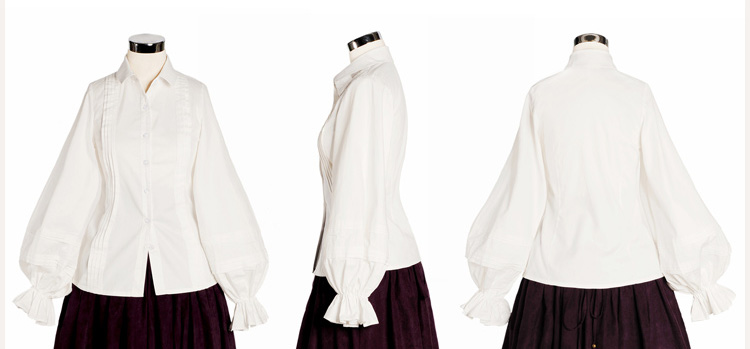 Boshow белая блузка с широкими рукавами-фонарь