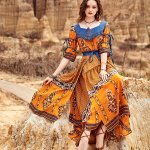 Artka ретро-платье с джинсовыми вставками