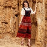 Artka платье на лямках с красной юбкой