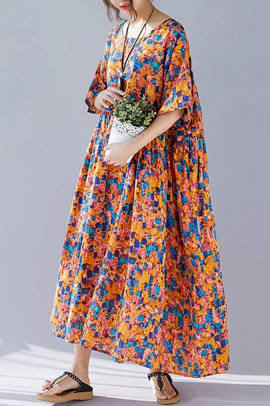 Wuxi платье с оранжево-синим принтом