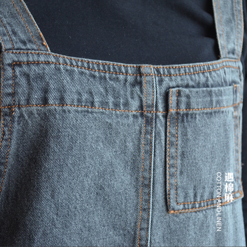 QYCQ сарафан из джинсы с карманом