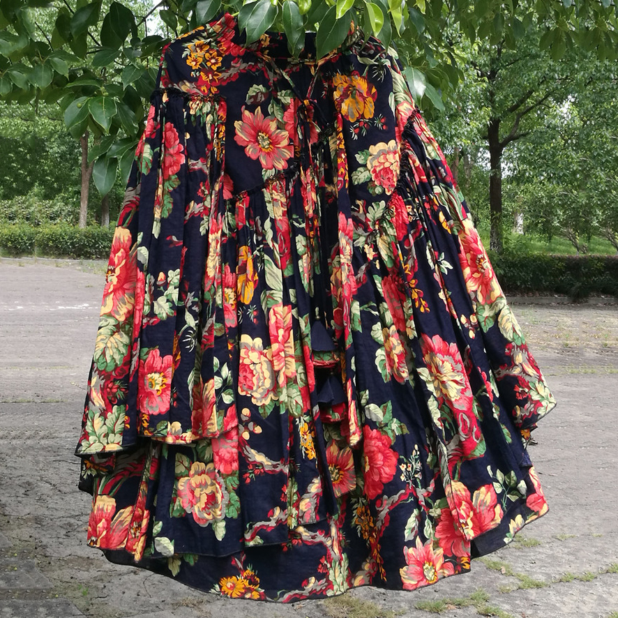 Suxin многослойная юбка яркая с цветами