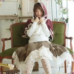 Mori girl юбка с кружевом на подоле