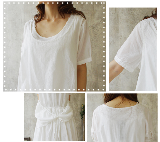 Mori girl асимметричное белое платье