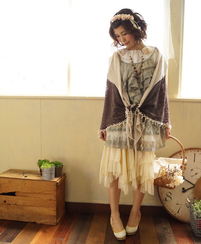 Mori girl юбка с асимметричным подолом