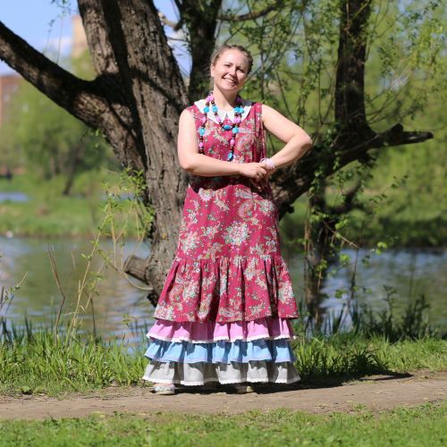 Nata Schu платье бохо-шик из хлопка