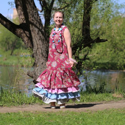 Nata Schu платье бохо-шик из хлопка