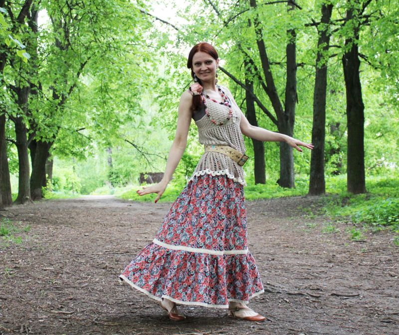 Nata Schu хлопковая юбка в стиле бохо