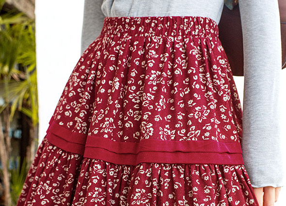 Boshow ярусная юбка-макси в цветочек