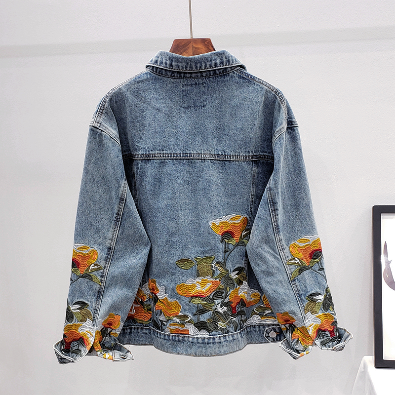 MUSI джинсовая куртка с цветочной вышивкой