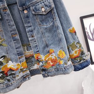 MUSI джинсовая куртка с цветочной вышивкой