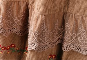 Left-lefty вельветовая юбка с вышивкой