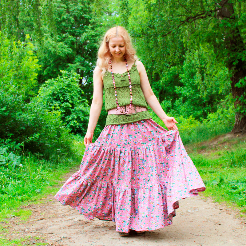 Nata Schu юбка длинная с цветами