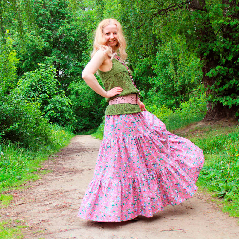 Nata Schu юбка длинная с цветами