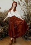 MIRANI Вельветовая юбка с кисточками коричневая