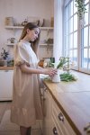 WonderMary платье льняное с воротником-стойкой